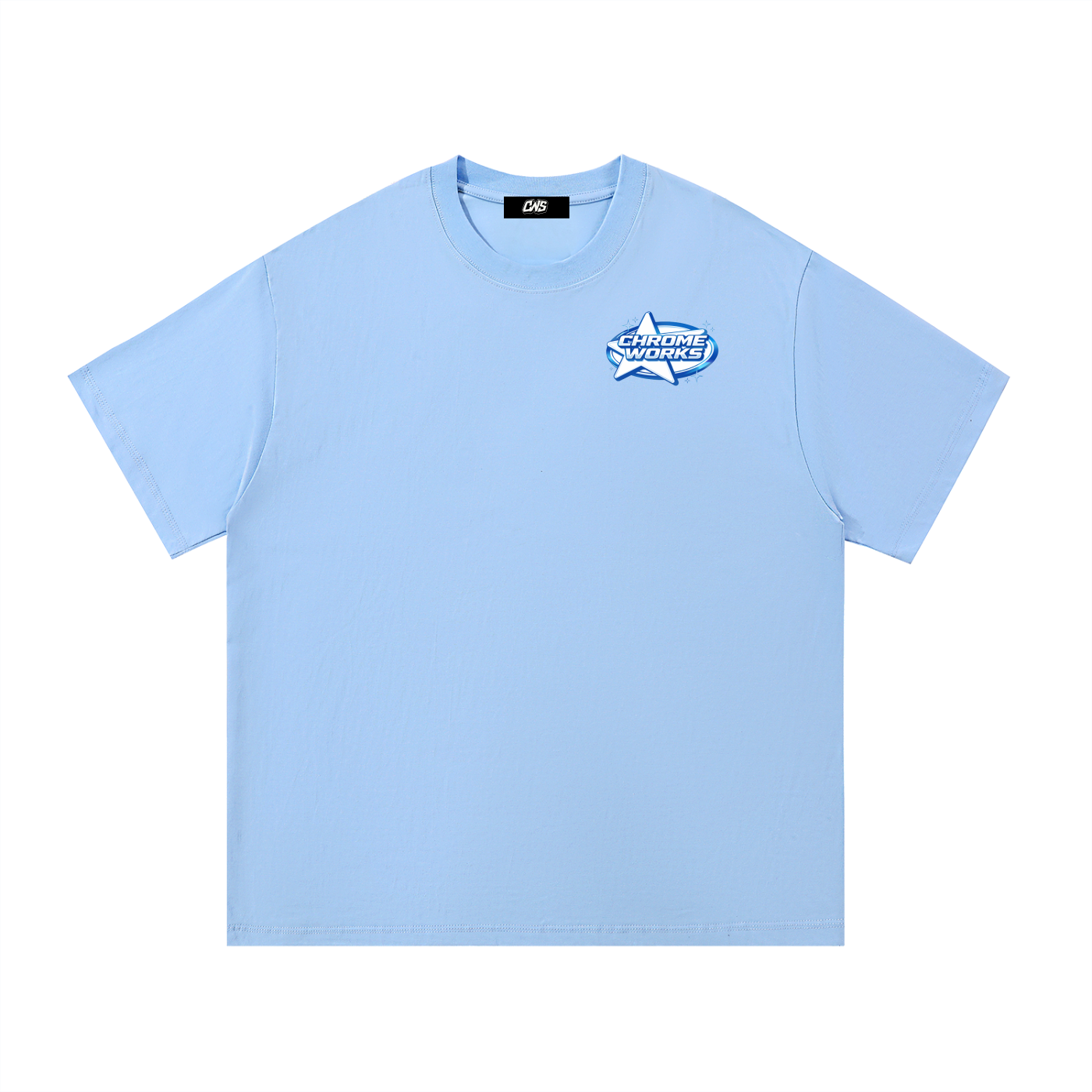 Blue “Chrome Works” Tee
