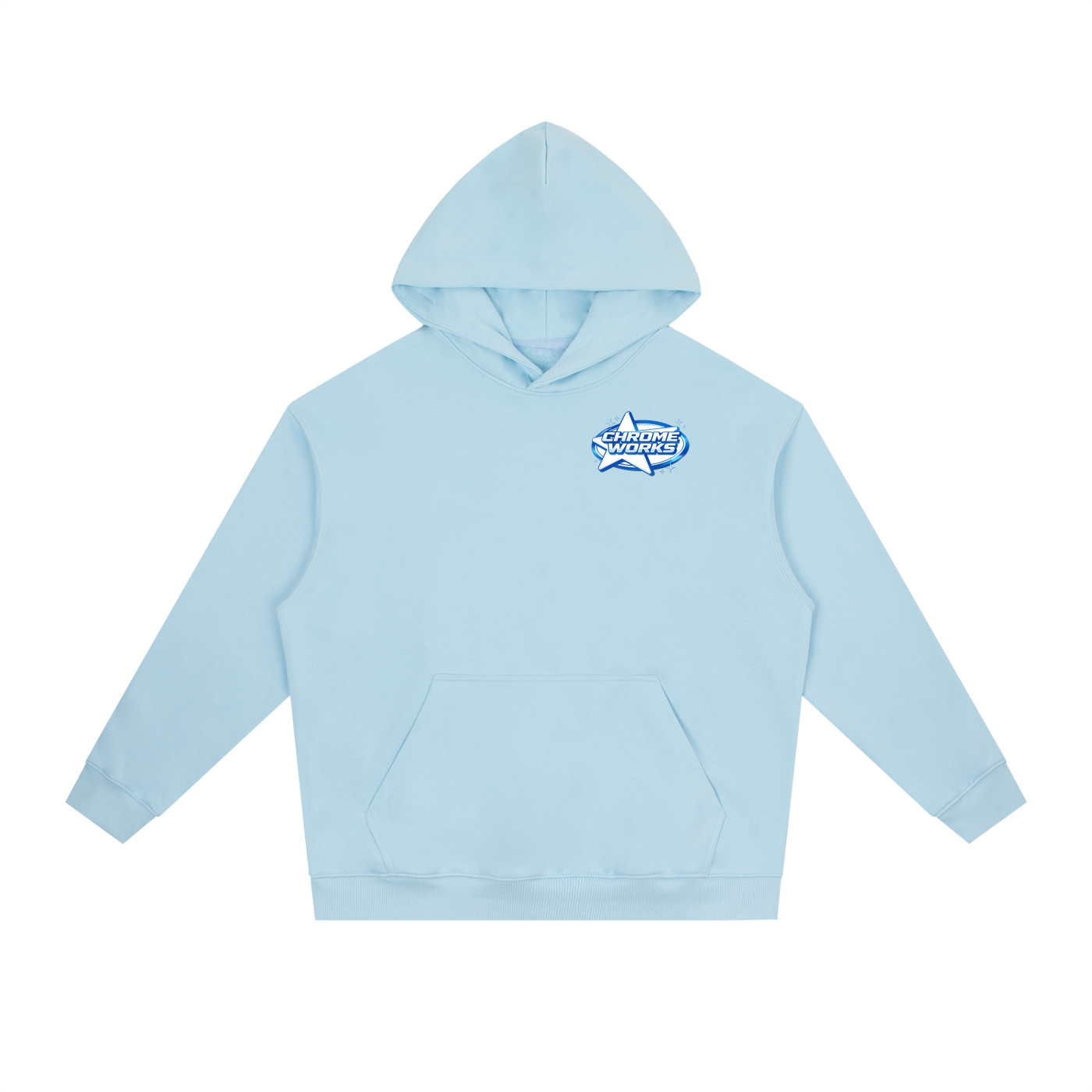 Blue “Chrome Works” Hoodie