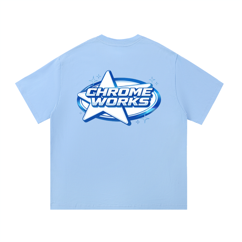 Blue “Chrome Works” Tee