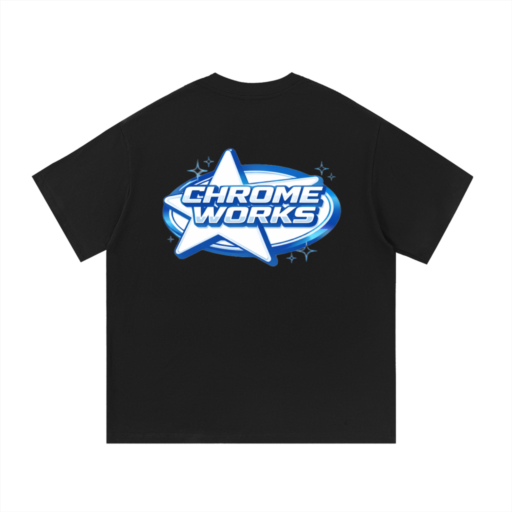Blue “Chrome Works” Tee