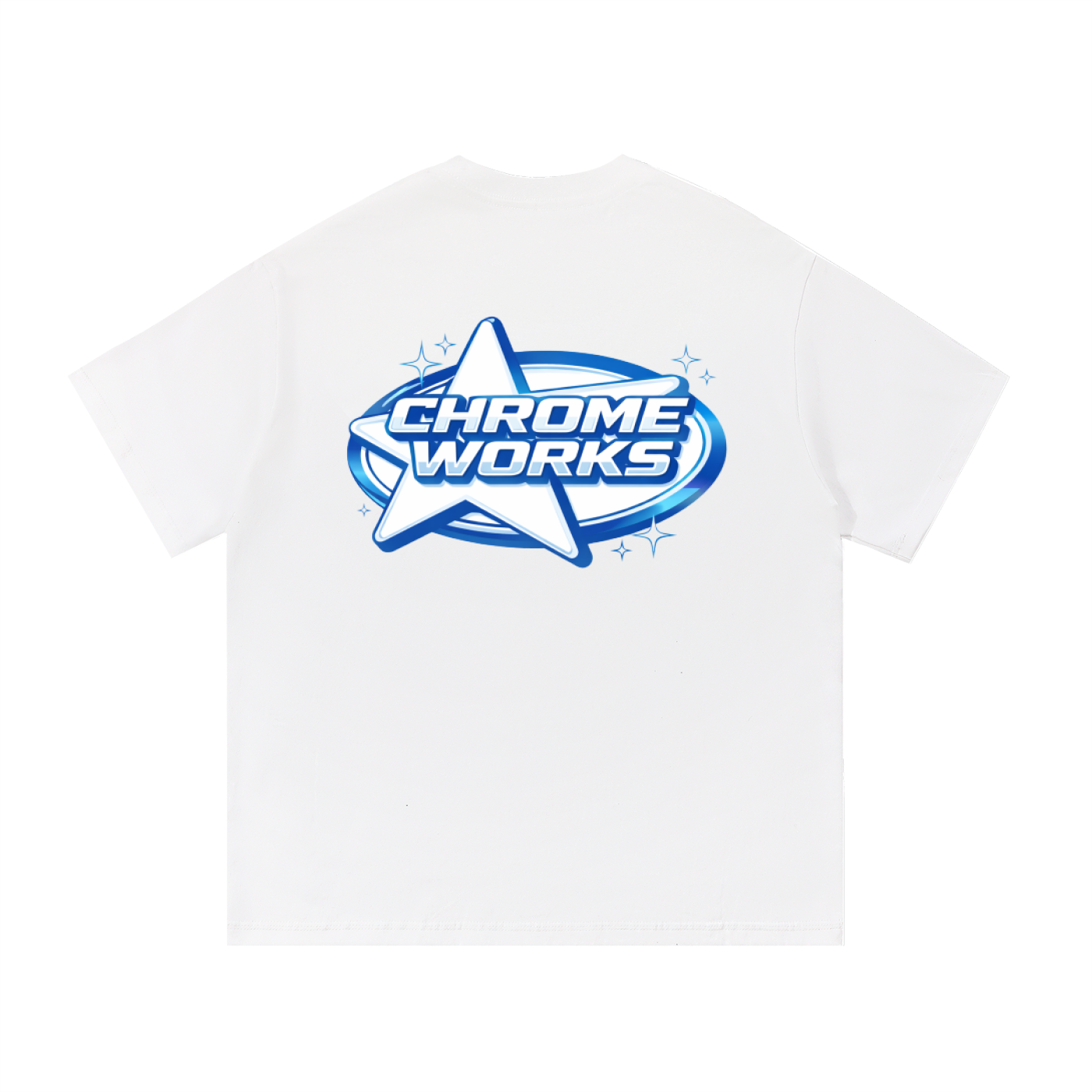 Blue “Chrome Works” Tee